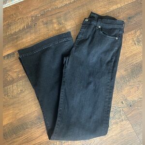 7 For All Mankind Black Flare Wide Leg Jeans
